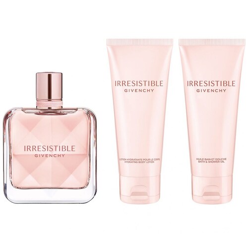 Estuche para Dama Givenchy, Irresistible Edp 80 Ml + Crema Perfumada Humectante Corporal 75 Ml +  Aceite de Baño Y Ducha 75 Ml