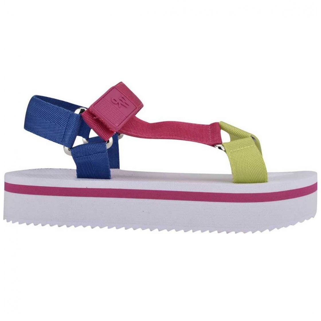 Sandalia con Punta Redonda Color Blanco Combinado Nine West
