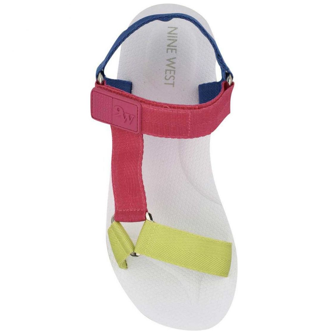 Sandalia con Punta Redonda Color Blanco Combinado Nine West
