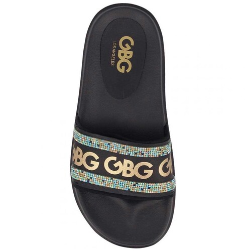 Sandalia con Estampado Logotipo Color Negro G By Guess