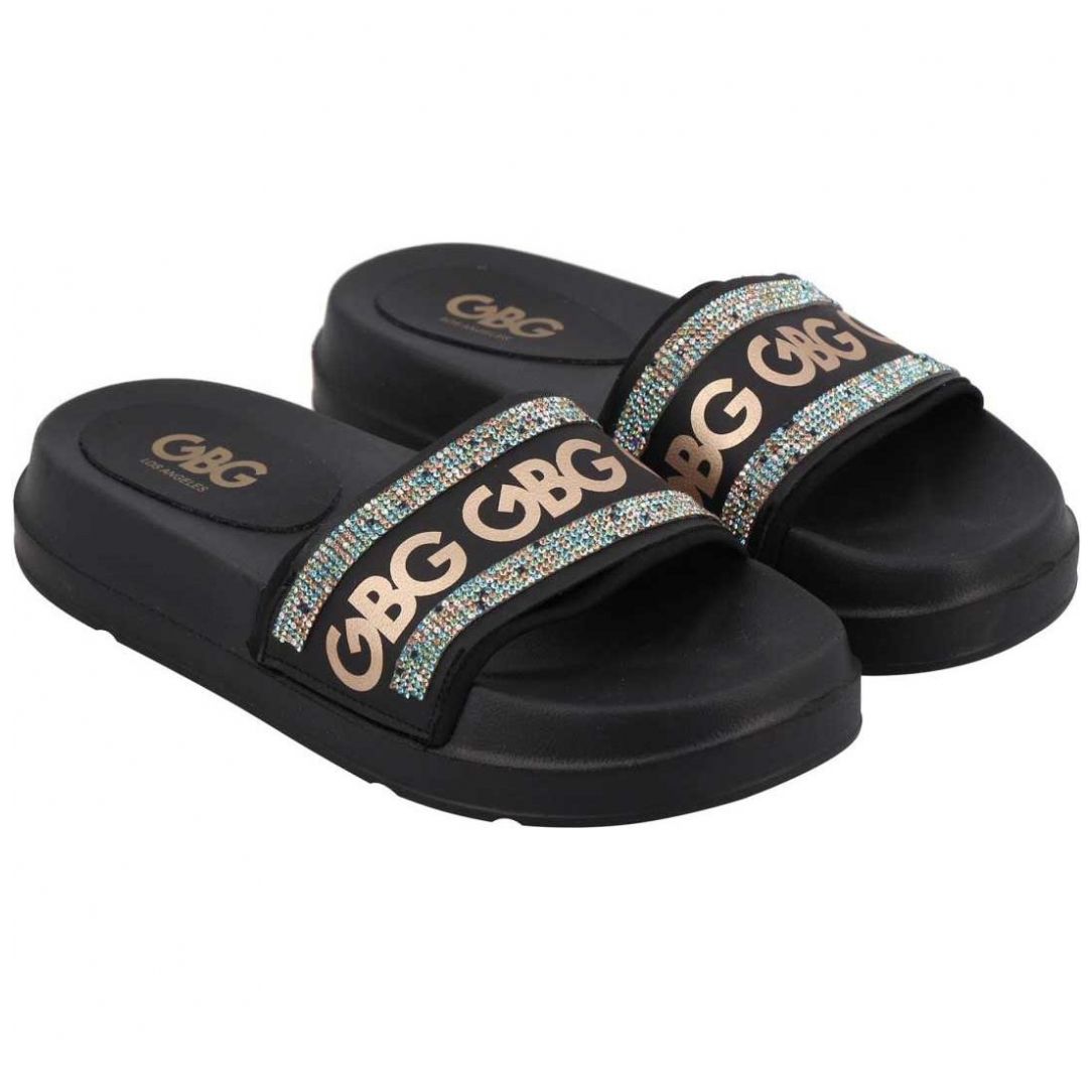 Sandalia Con Estampado Logotipo Color Negro G By Guess Sears