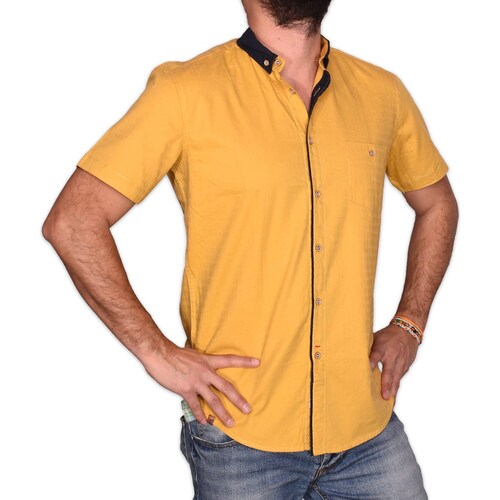 Camisa Mostaza Manga Corta para Hombre Marca Alex And Ivy Modelo Elo Cam325Em