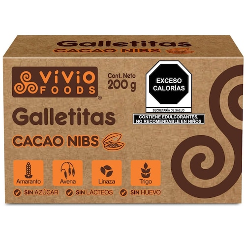  Galletas Cacao Nibs 200 G Vivio Foods
