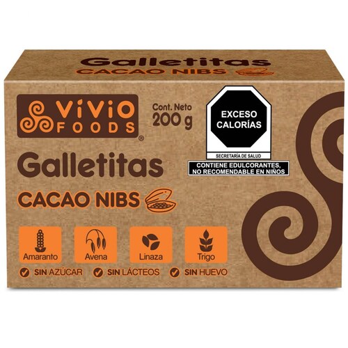  Galletas Cacao Nibs 200 G Vivio Foods