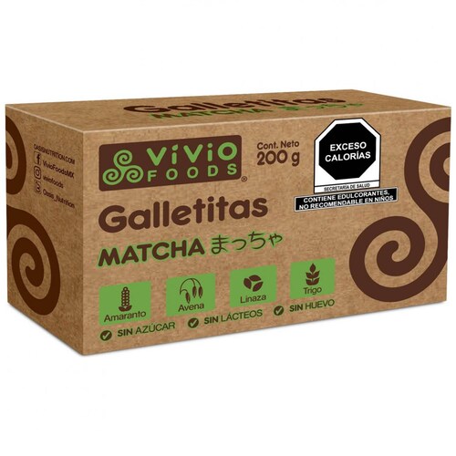  Galletas Matcha 200 G Vivio Foods