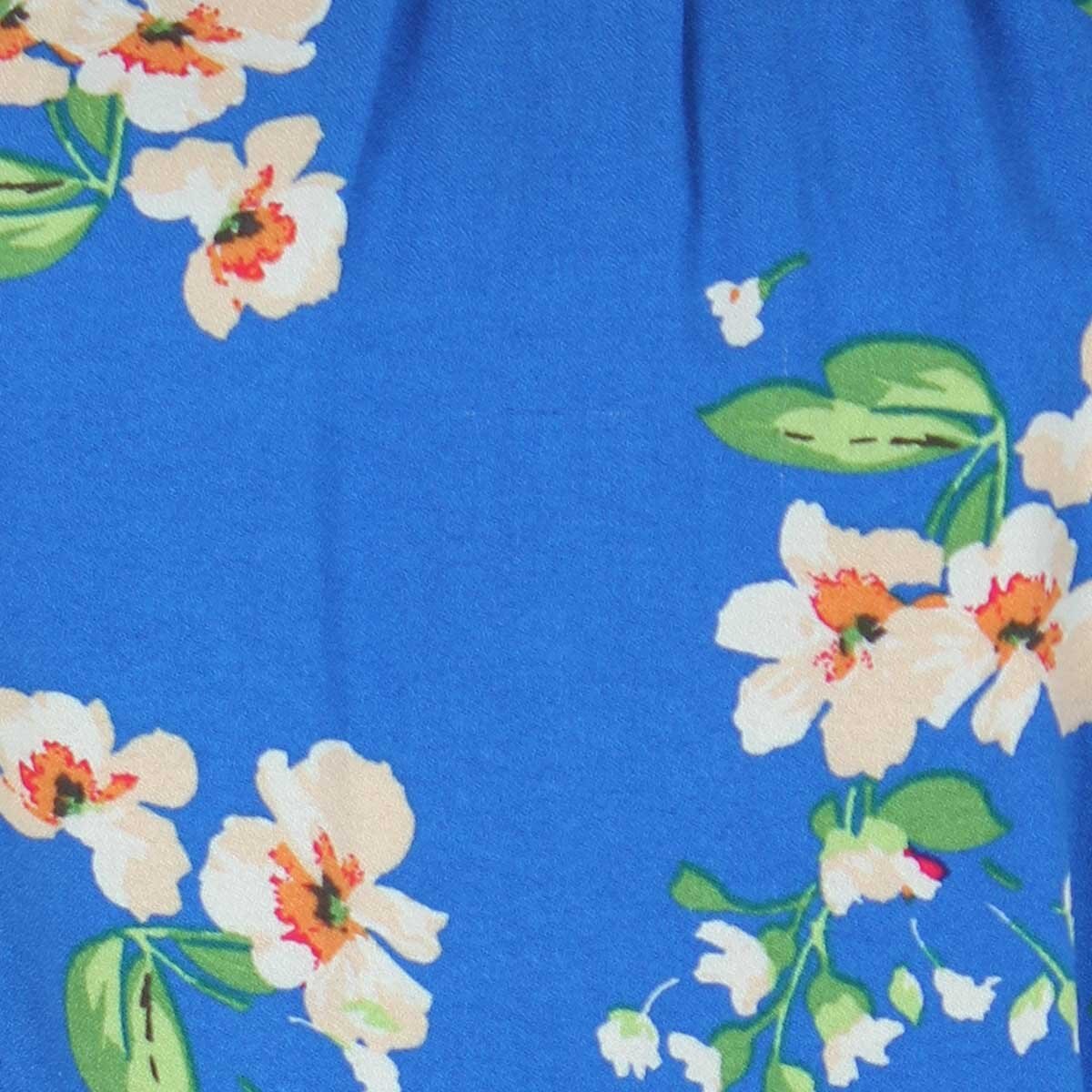 Vestido Manga Sisado Tirantes Cuello Redondo Estampado Flores Just By Basel