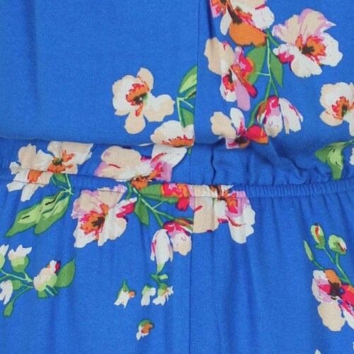 Vestido Manga Sisado Tirantes Cuello Redondo Estampado Flores Just By Basel