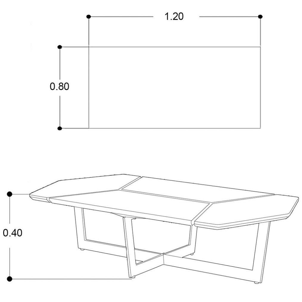 Mesa de Centro Ártica Z-500Bi-Wmc Café y Negro Piccola