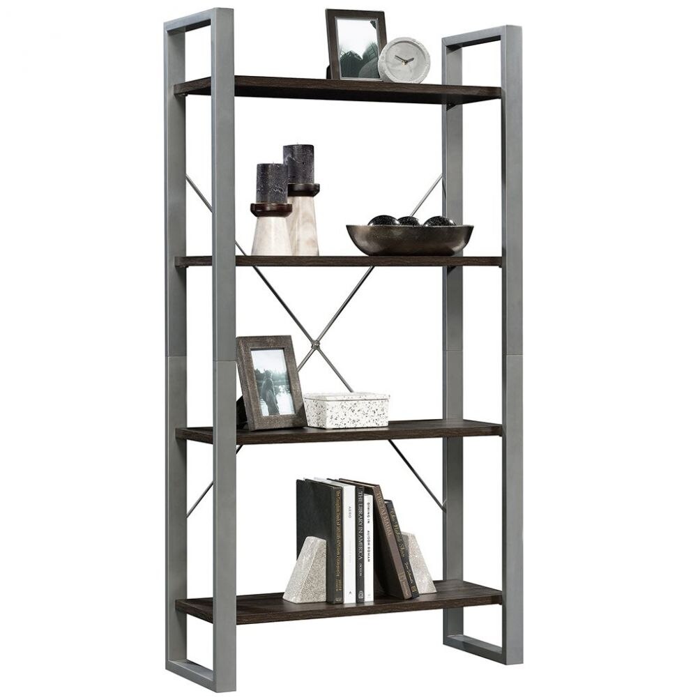 Librero Sauder Rock Glen 4 Repisas Café con Negro
