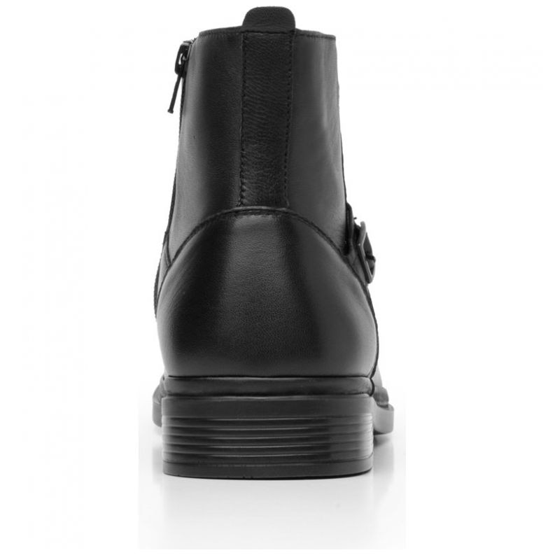 Bota De Piel Negra Para Caballero Quirelli Modelo 701306N