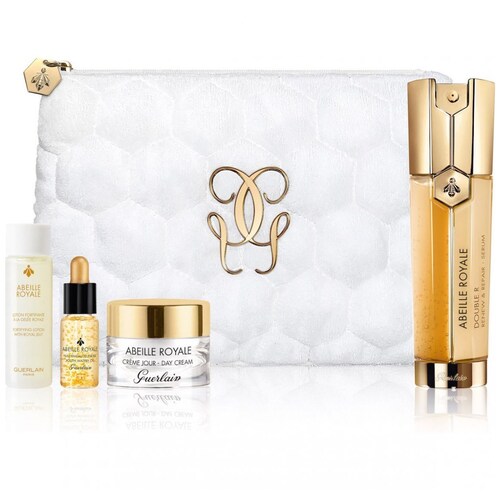 Cofre para Cuidado Facial Guerlain, Abeille Royale Suero Doble R 50Ml + Mini Crema+ Mini Loción + Mini Aceite