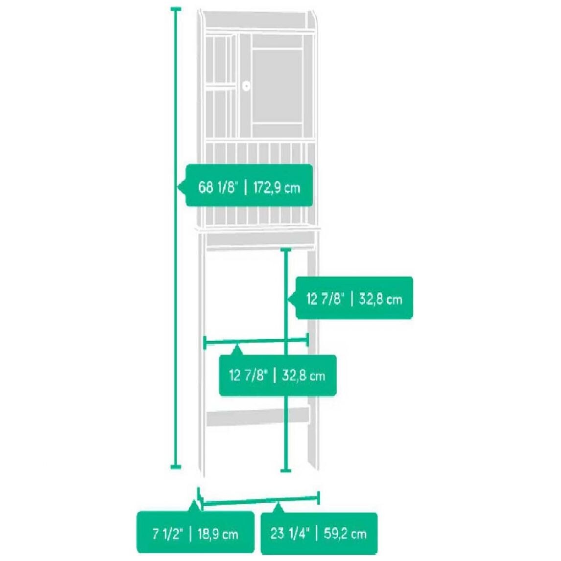 Gabinete con puerta y 2 repisas ajustables imitacion piedra sauder - Sears
