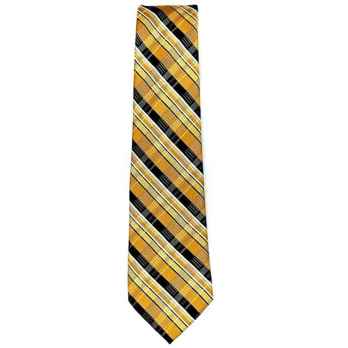 Corbata para Hombre Carlo Corinto con Diseño Elegante Cuadro Color Oro Dorado