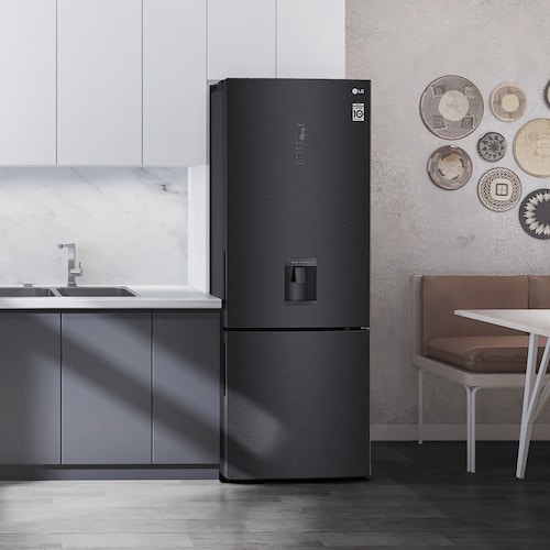 Refrigerador LG Congelador Inferior Smart Inverter con Wifi Thinq 17 Pies³ Negro Mate Gb45Spt