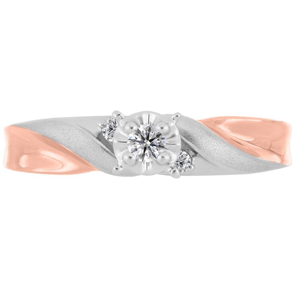 Anillo 14K Y Diamante Romanza