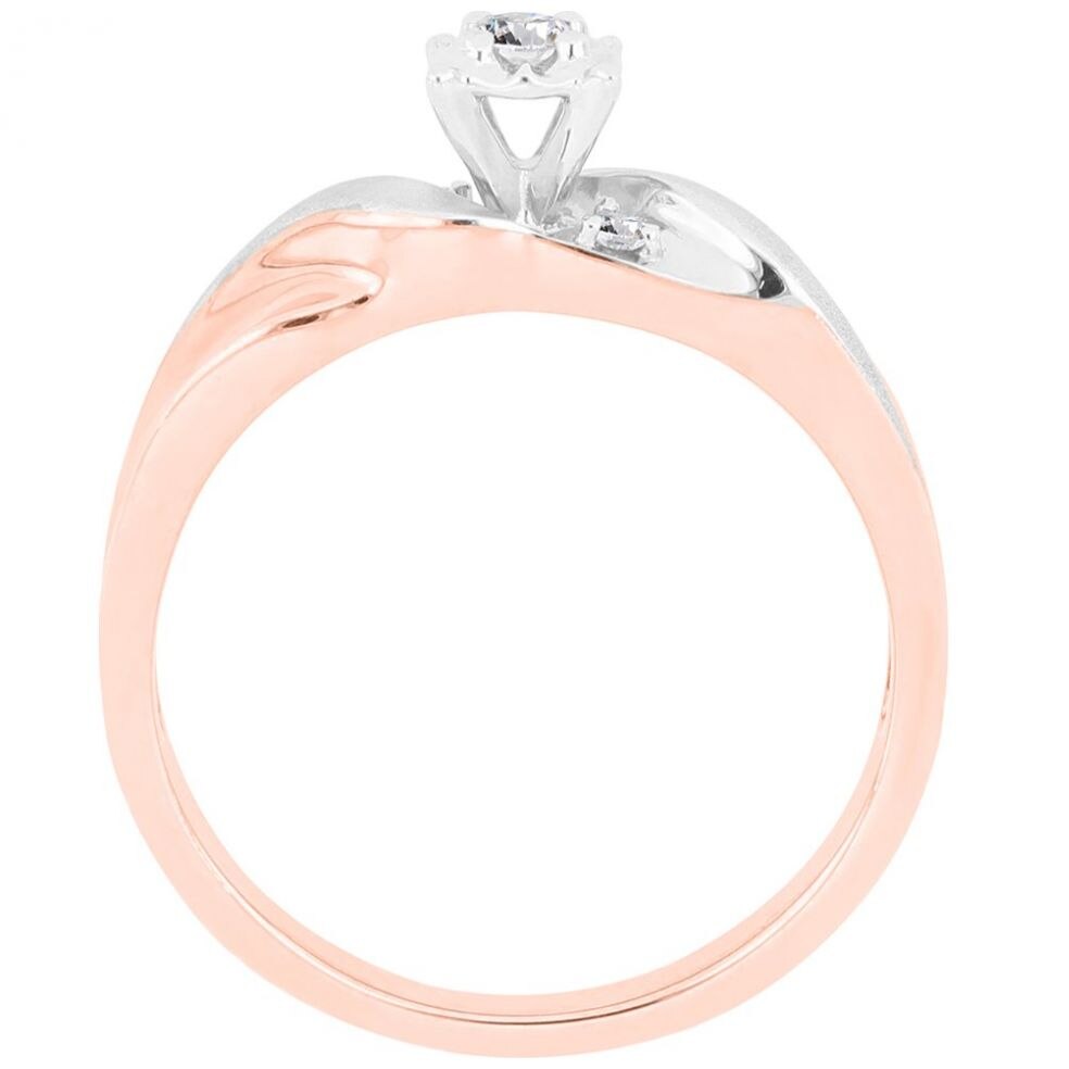 Anillo 14K Y Diamante Romanza
