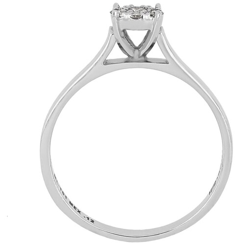 Solitario Roseta 14K Oro Blanco y 0.12 Ct Diamante Romanza