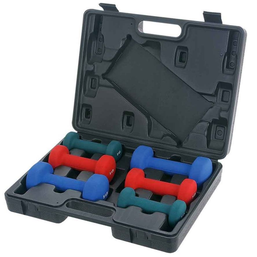 Juego de Mancuernas de Neopreno 2, 3, 5 Lb con Estuche
Sunny Health & Fitness
