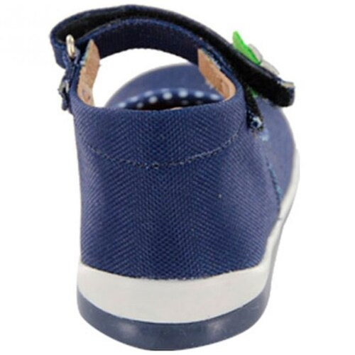 Zapato Coqueta Cerrado con Flor 13-17 Azul 182704E para Niña