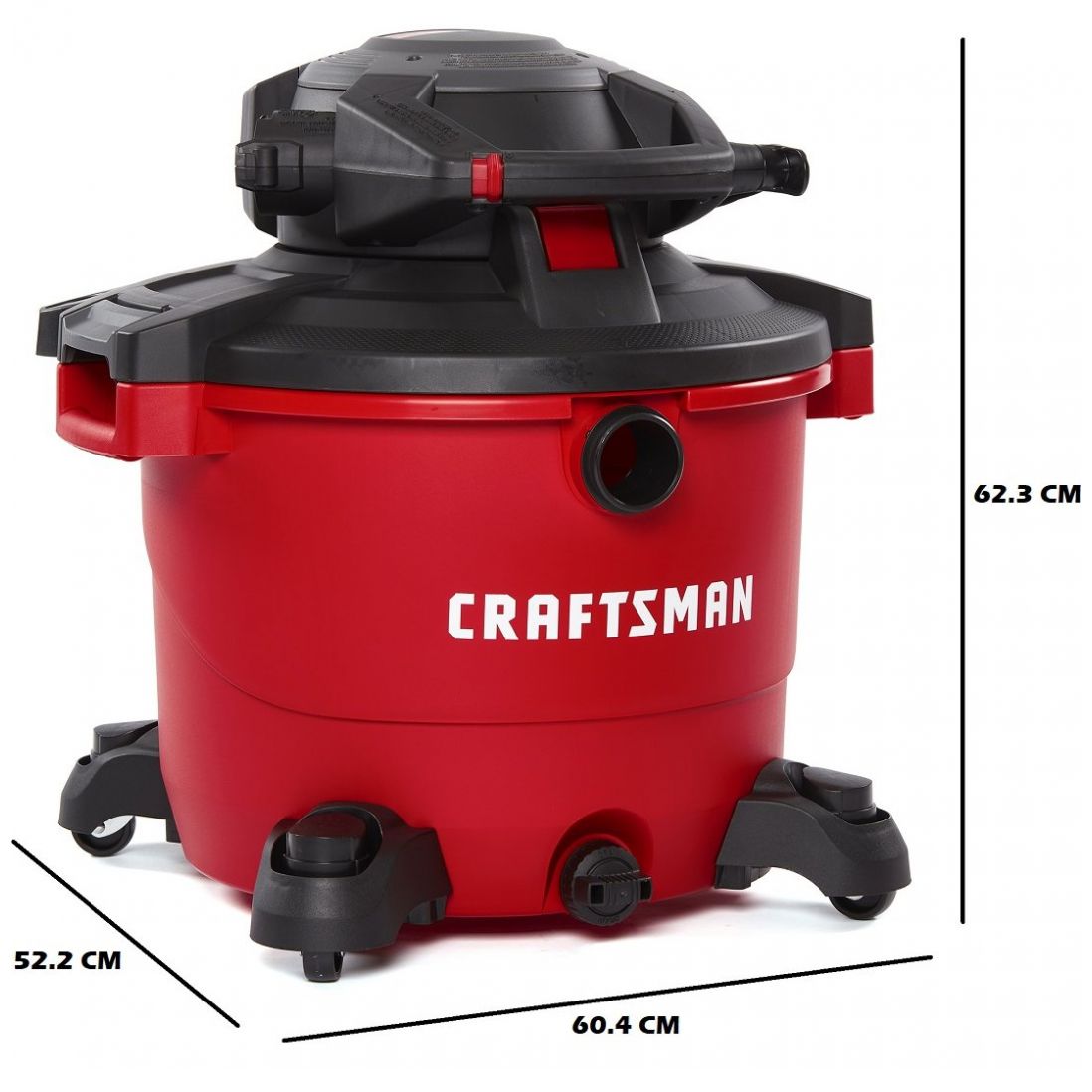 Aspiradora de 16 Galones y 6.5 Hp para Seco y Mojado con Cabezal Desmontable Mod. Cmxevbe17607 Craftsman