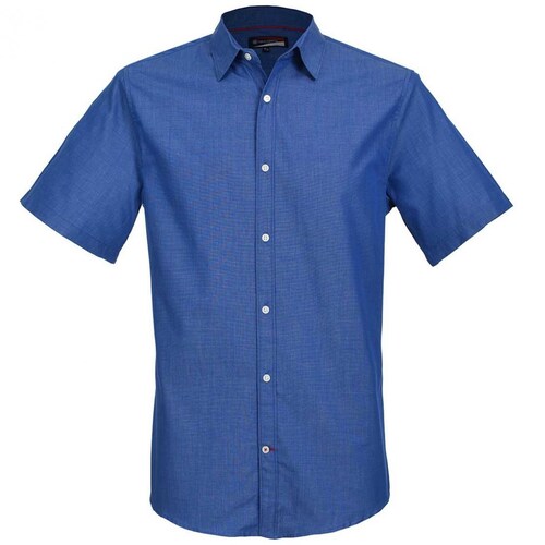 Camisa Manga Corta Casual Filafil Marino Carlo Corinto para Hombre