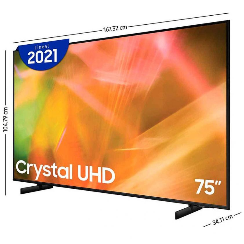 Pantalla 75" Led Samsung 4K Un75Au8000Fxzx