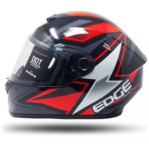 Casco para Motociclista Gt500 Shook Negro/rojo Edge