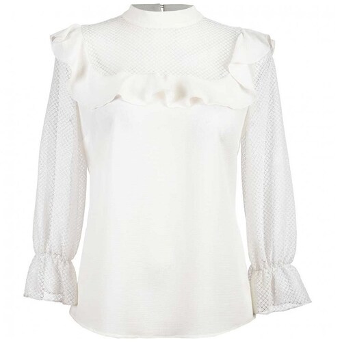 Blusa Cuello Alto con Olanes Michel Paulini