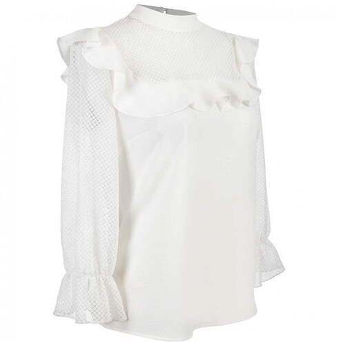 Blusa Cuello Alto con Olanes Michel Paulini
