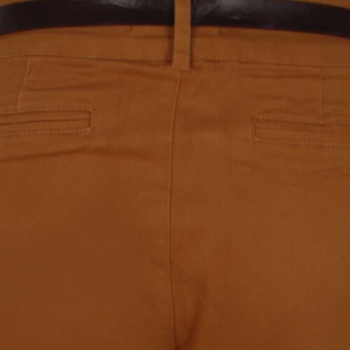 Pantalón Naranja Corte Recto Diseño Liso Elle