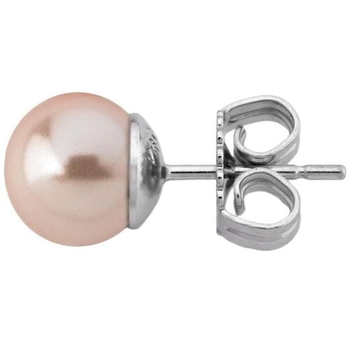 Aretes Plata Perla Rosa 8Mm Majorica