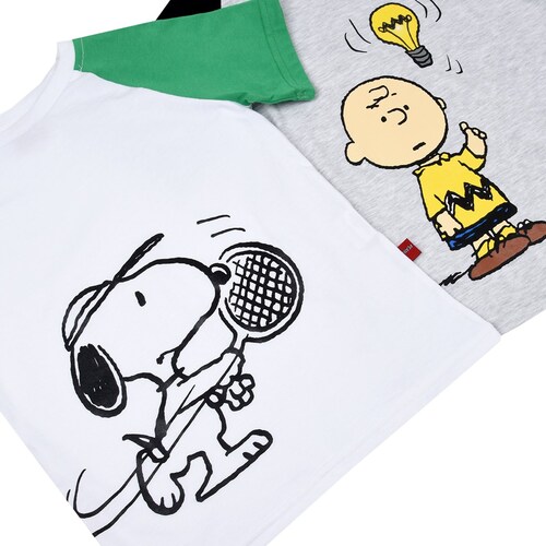 Conjunto To 3 Piezas Playeras Manga Ranglan con Pantalón Gabar Snoopy