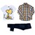 Conjunto 3 Piezas Camisa Ml Arremangable con Playera Mc Y Snoopy