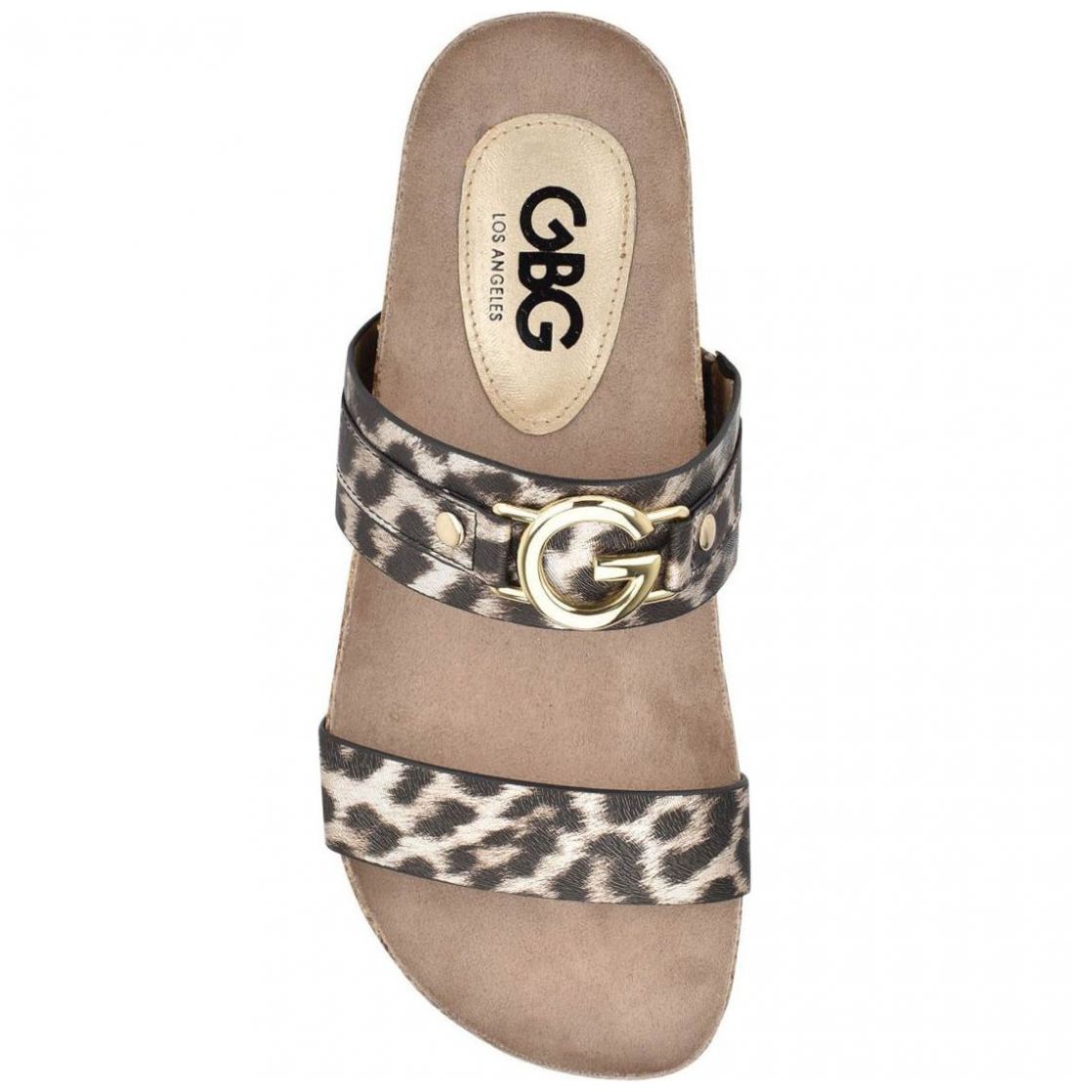 Sandalia con Punta Redonda Y Suela Tipo Flat, Color Café Medio G By Guess