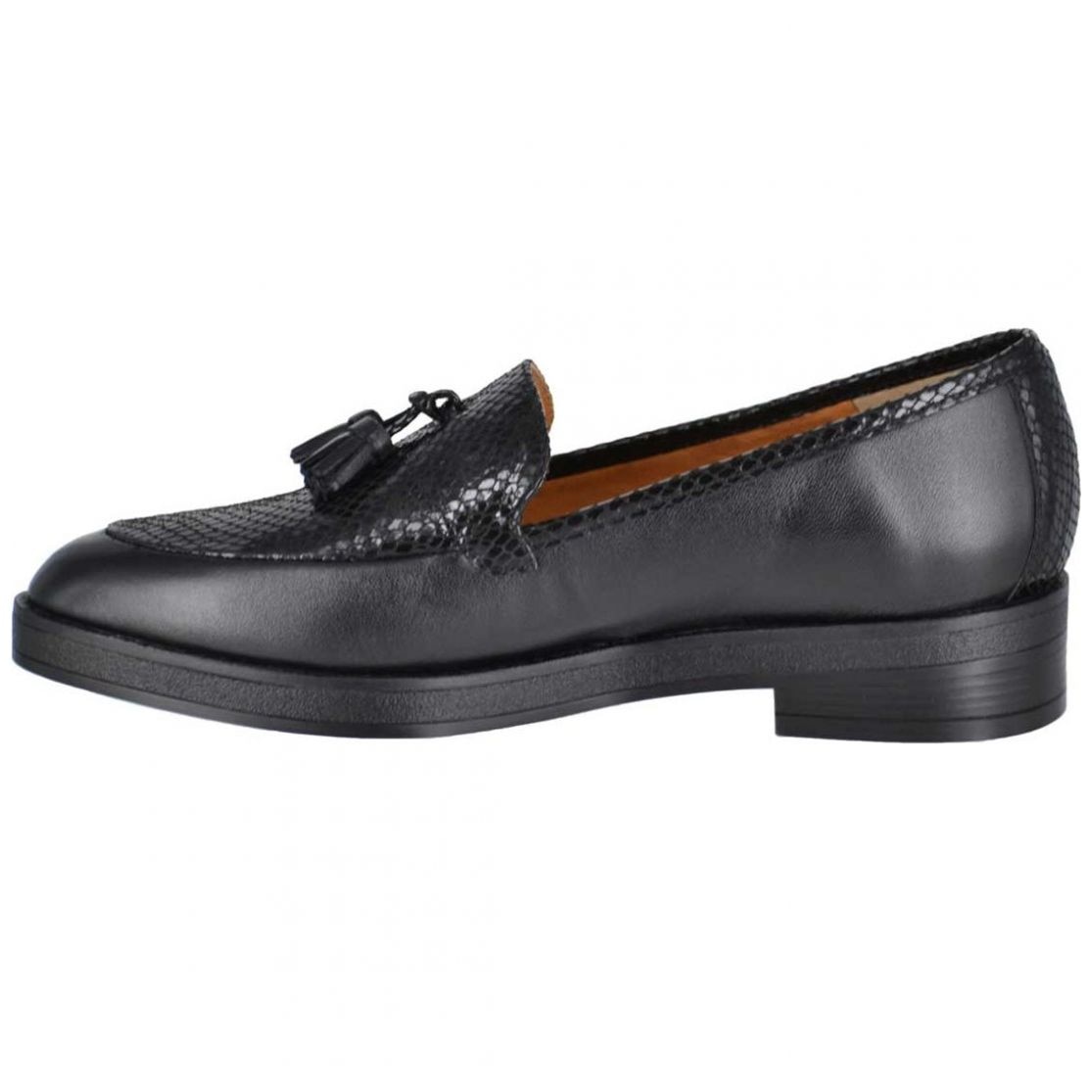 Zapato con Textura Y Borla al Frente, Azul Marino Joyce.