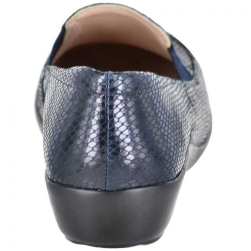 Zapato con Textura Y Elásticos Laterales, Azul Marino Joyce.