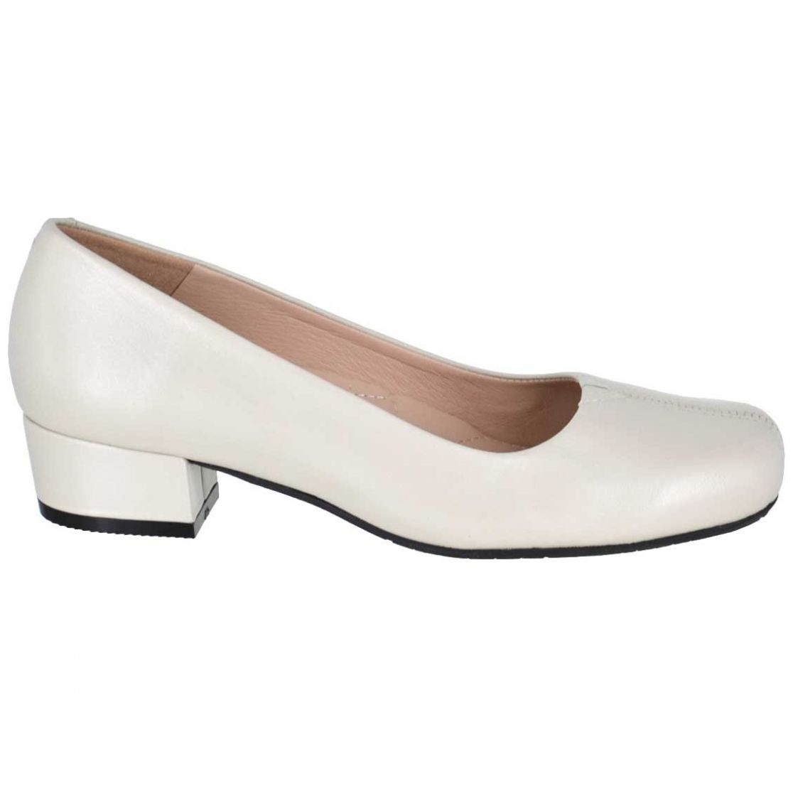 Zapatilla con Tacón Bajo, Hueso Joyce.