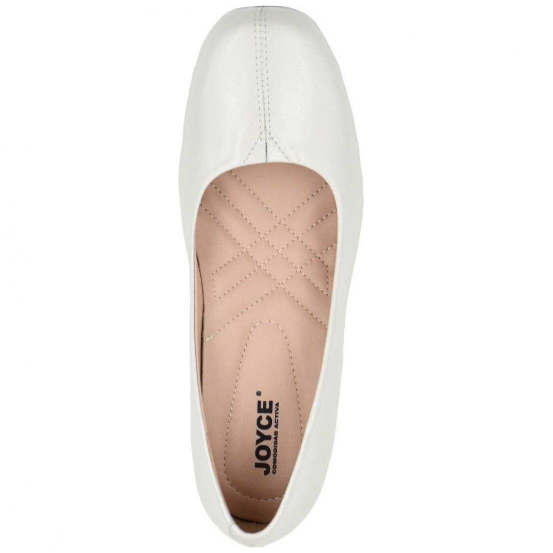 Zapatilla con Tacón Bajo, Hueso Joyce.