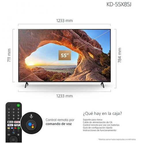 Pantalla Sony 55" 4K Google Tv Kd-55X85J