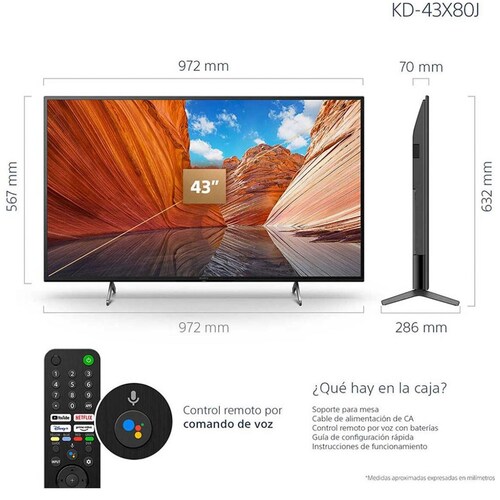 Pantalla 43&quot; 4K Google Tv Kd-43X80J Sony