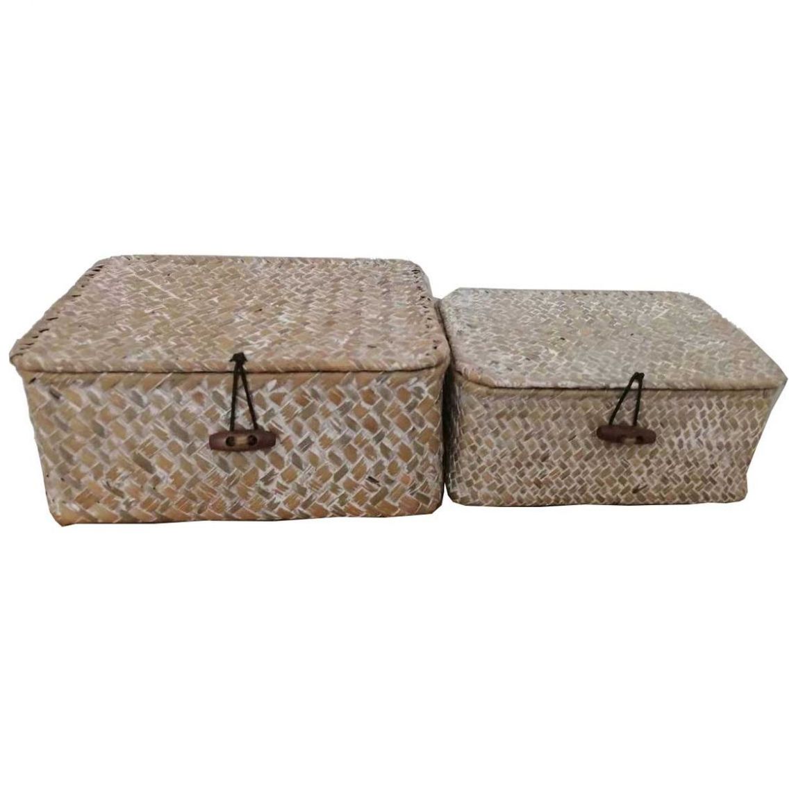 Cesta De Ratán Hemore 11 Pulgadas - Con Tapa Y Mango - Para Almacenamiento O Decoración - Multiusos