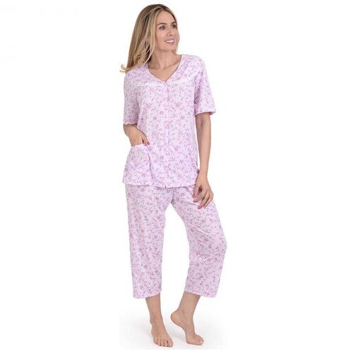 Pijama Chiffon Playera Y Capri Intime Lingerie