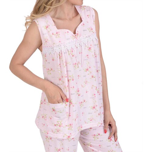 Pijama Chiffon Playera Y Bermuda Intime Lingerie