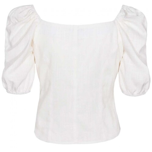 Blusa Escote Cuadrado El&aacute;stico en Hombros Y Mangas Studio si