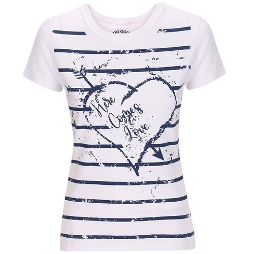 Playera Manga Corta con Estampado Corazón