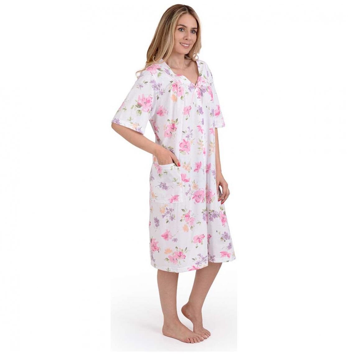 Bata Chiffon de Manga Corta Intime Lingerie