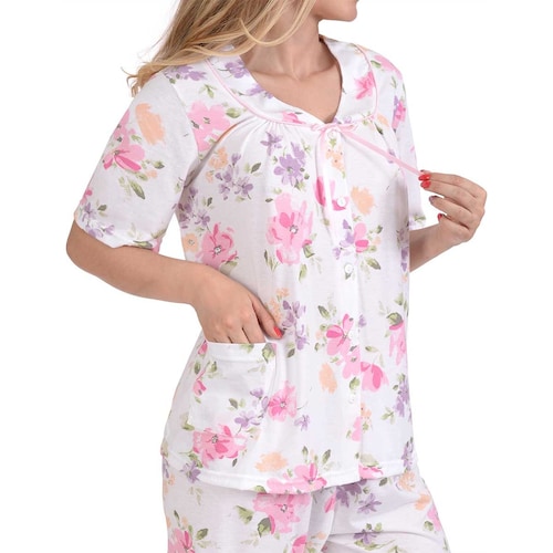 Pijama Chiffon con Playera Y Capri Intime Lingerie