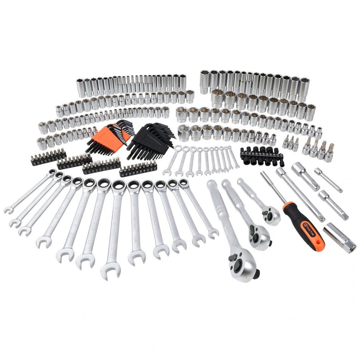Autocle de 254 Pc con Estuche y Herramientas 1/4In&3/8In&1/2In.dr. Mod. 365354 Tactix