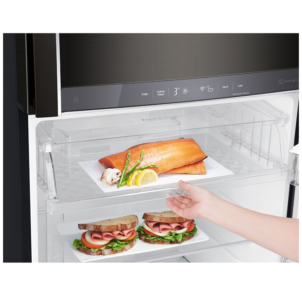 Refrigerador LG Top Mount Linear Inverter con Smart Thinq Wifi 16 Pies³ - Negro - Lt44Agd