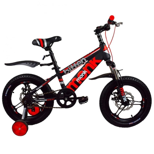 Bicicleta Negra con Rojo para Niño Bitten Aspas R16 